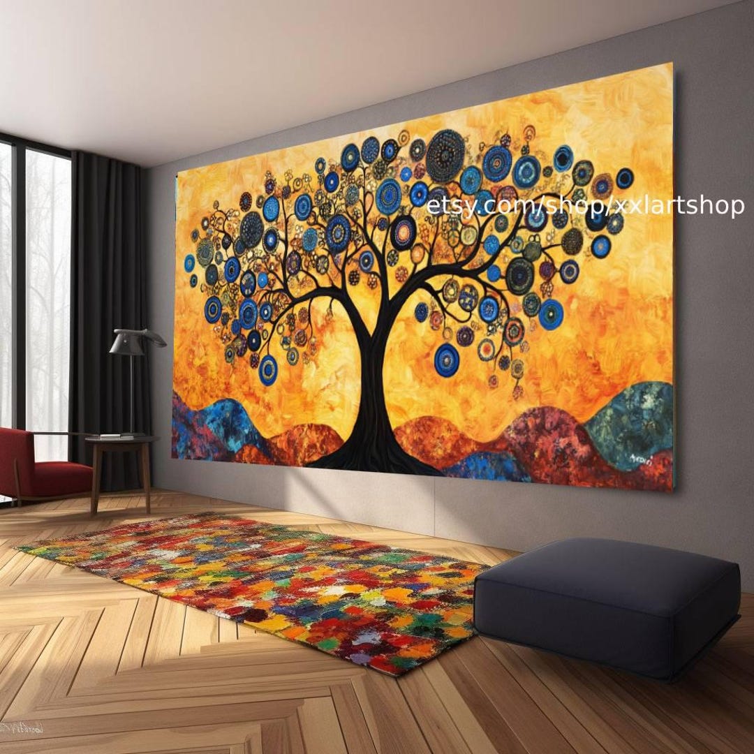 Tree of Life Gustav Klimt Style Wall Art Canvas Wall Art Print Modern ...