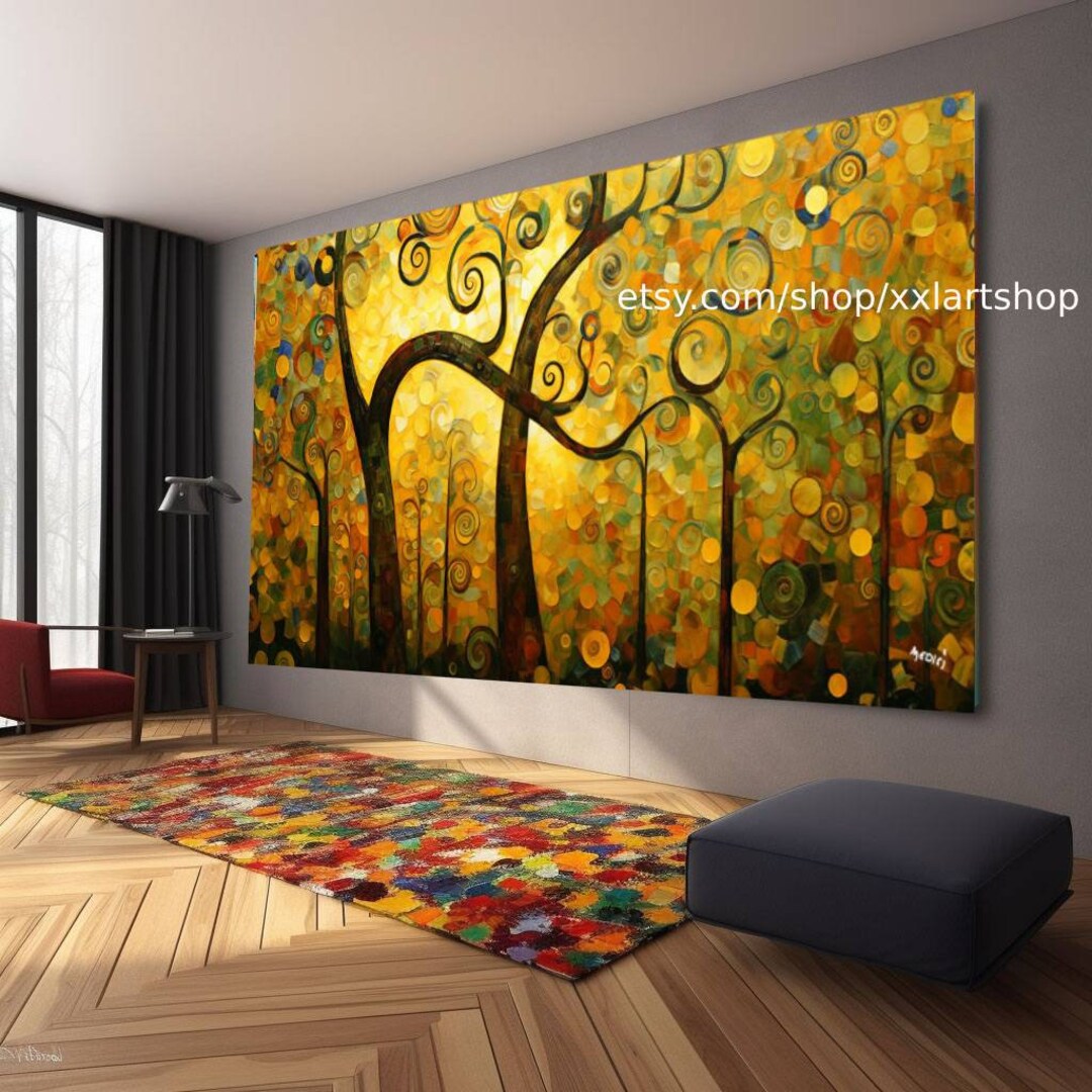 Tree of Life Gustav Klimt Style Wall Art Canvas Wall Art Print Modern ...