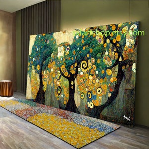 Árvore da vida estilo Gustav Klimt Arte de parede em tela Impressão de arte de parede Imagem moderna Sala de estar Escritório esticada em moldura ou enrolada #l426