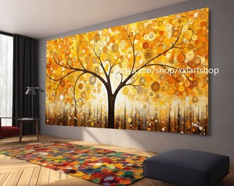 Tree by Vera Medici Gustav Klimt style Wall Art Canvas Wall Art Print Modern Picture Living Room Office stretched on frame or rolled #tr561