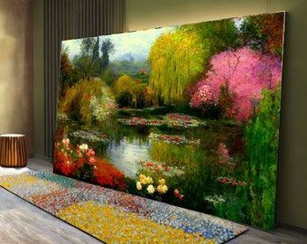 Landscape Art Monet Style Canvas Wall Art Natura moderna Immagine Soggiorno Ufficio xxl art #l1101