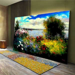 Landscape Art Monet Style Canvas Wall Art Modern nature Picture Living Room Office xxl art #l1105
