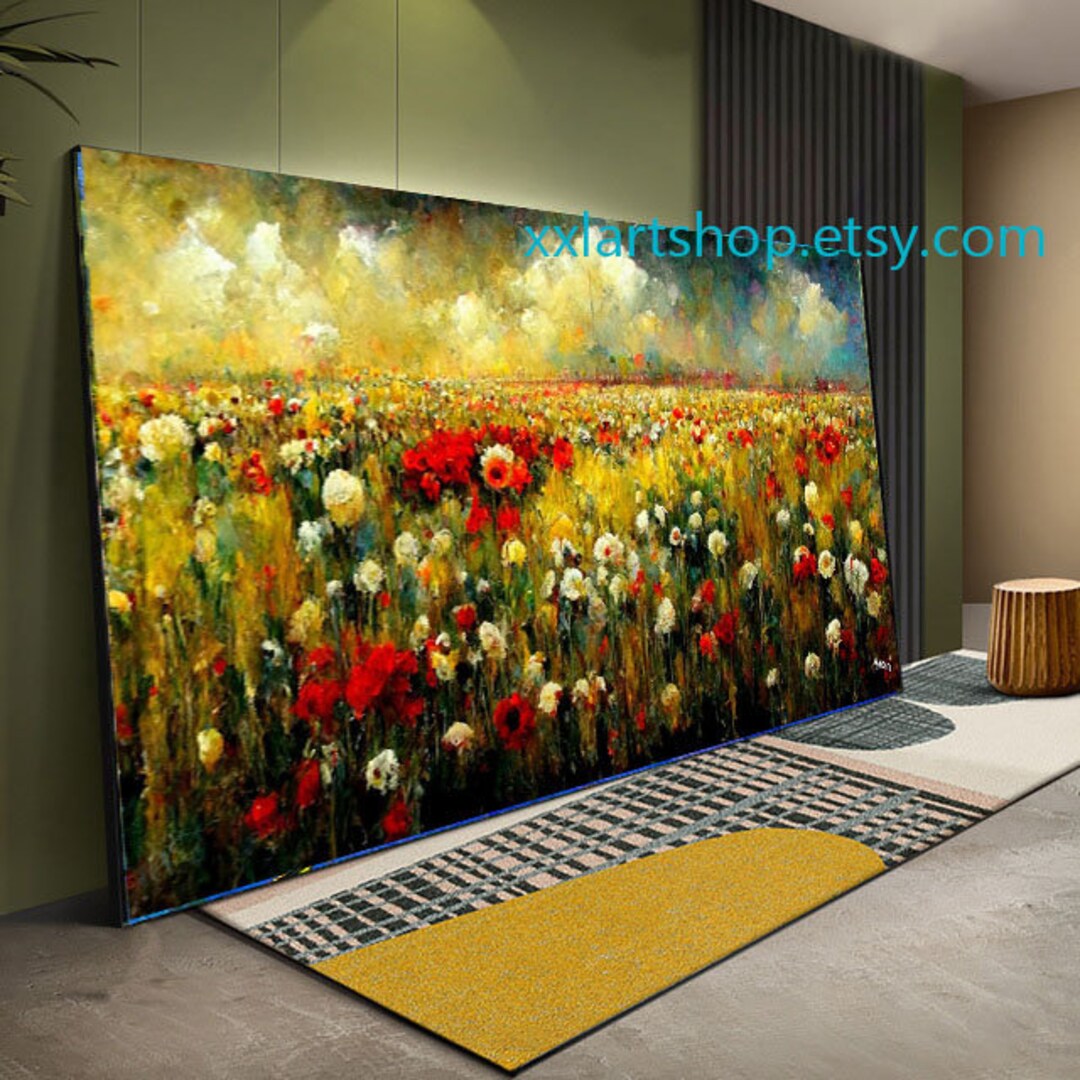 Landscape Flower Fields Colorfull Wall Art Canvas Wall Art Print Modern ...