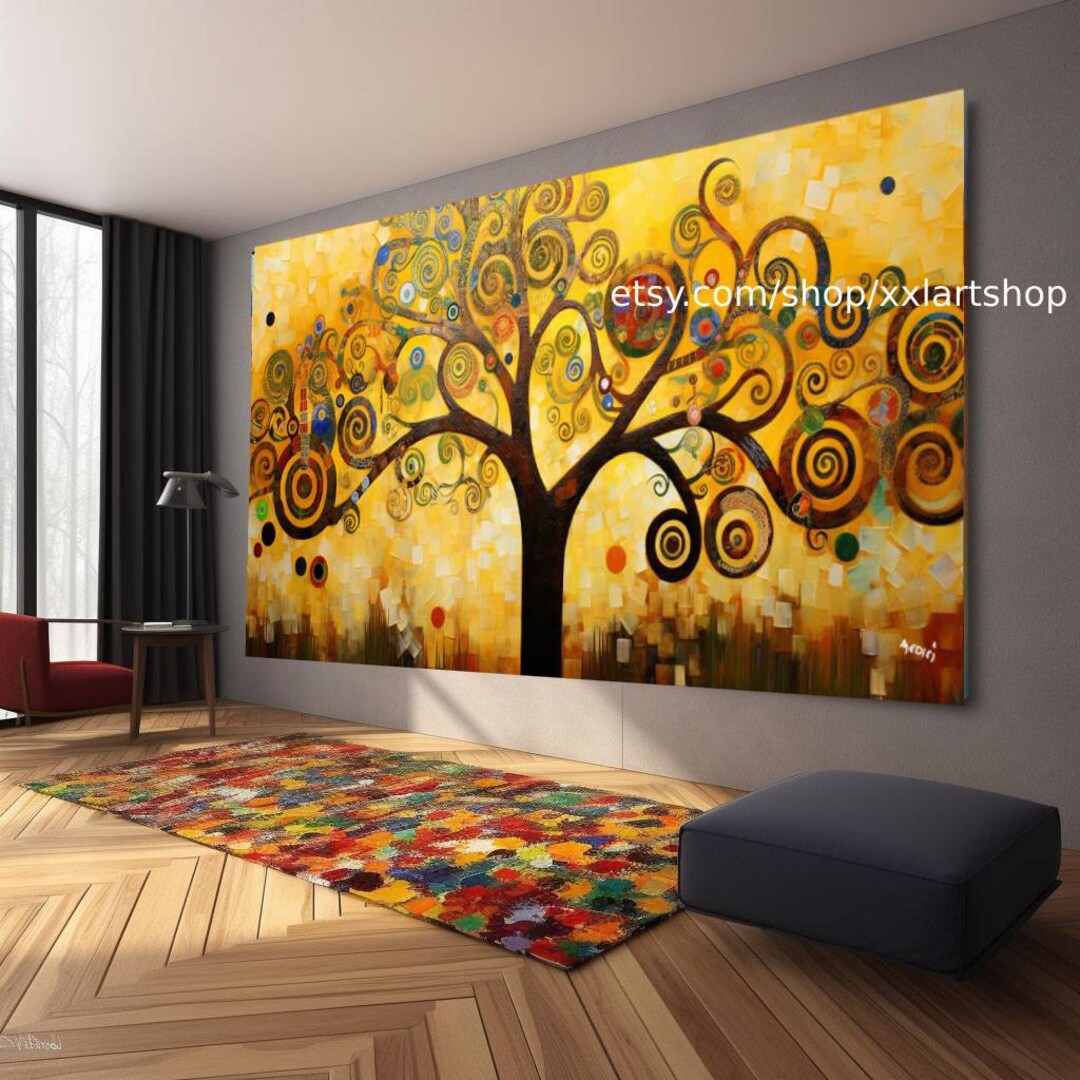 Tree of Life Gustav Klimt Style Wall Art Canvas Wall Art Print Modern ...
