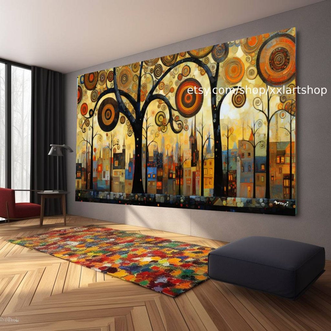 Tree of Life Gustav Klimt Style Wall Art Canvas Wall Art Print Modern ...