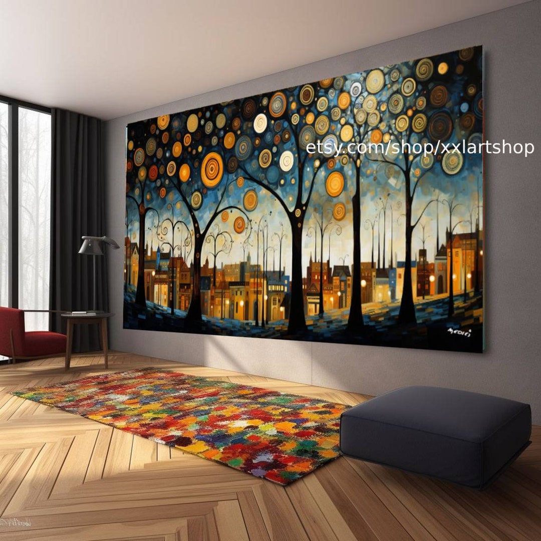 Tree of Life Gustav Klimt Style Wall Art Canvas Wall Art Print Modern ...