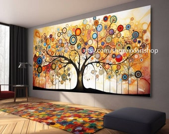 Tree by Vera Medici Gustav Klimt style Wall Art Canvas Wall Art Print Modern Picture Living Room Office stretched on frame or rolled #tr515