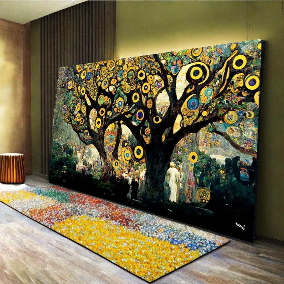 Tree of Life Gustav Klimt Style Wall Art Canvas Wall Art Print - Etsy