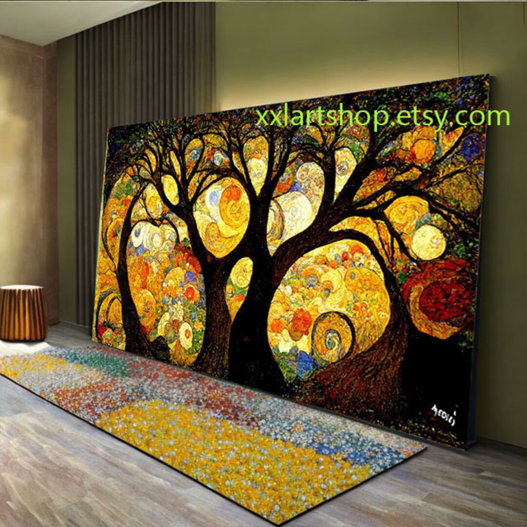 Tree of Life Gustav Klimt Style Wall Art Canvas Wall Art Print Modern ...