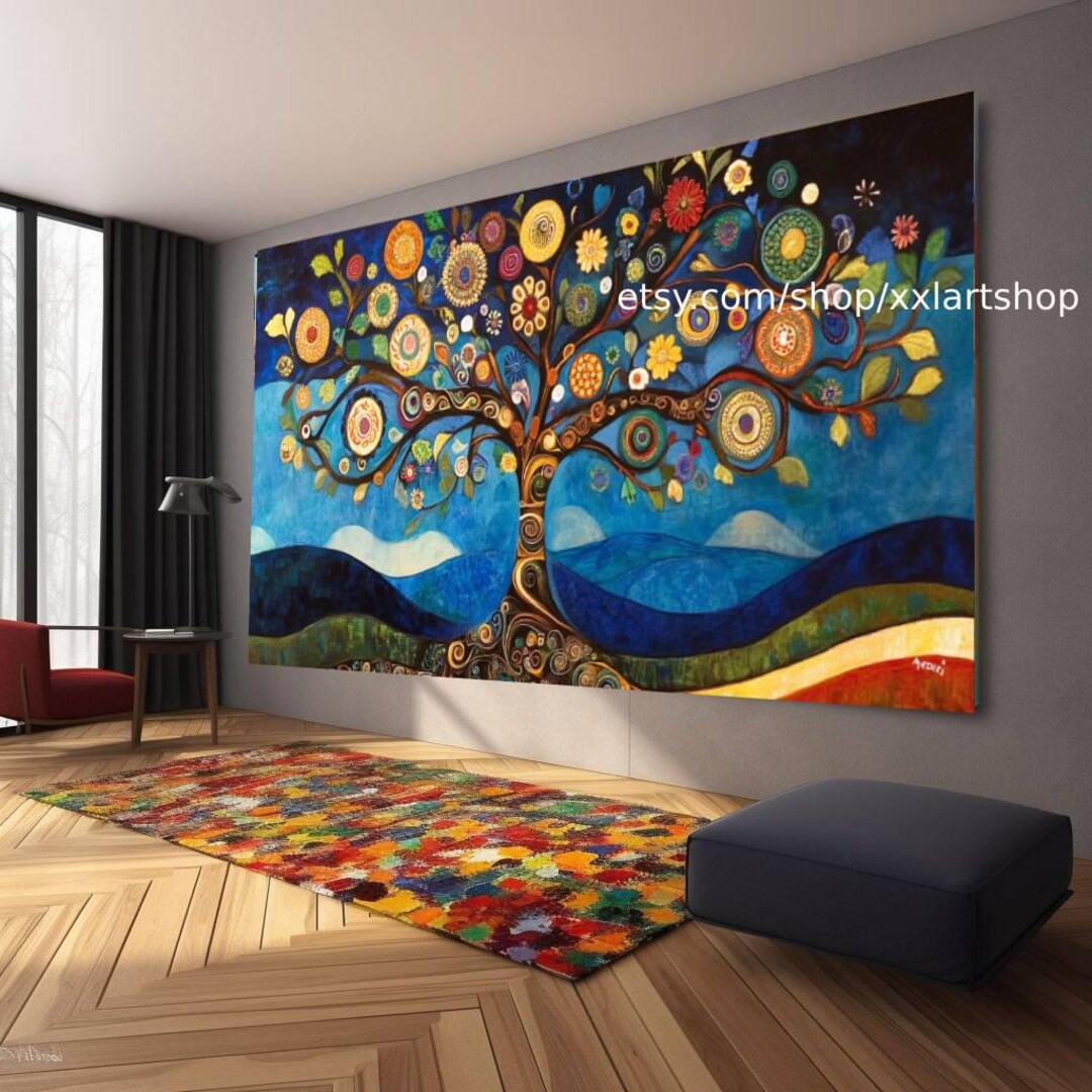 Tree of Life Gustav Klimt Style Wall Art Canvas Wall Art Print Modern ...