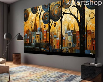 Reproduction Sur Toile "L'Arbre De Vie" De Gustav Klimt - Encadrée, Prête à Accrocher, Pour Toutes Les Pièces