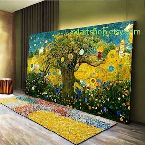 Árvore da vida estilo Gustav Klimt Arte de parede em tela Impressão de arte de parede Imagem moderna Sala de estar Escritório #l361