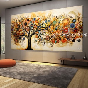 Tree of life Gustav Klimt style Wall Art Canvas Wall Art Print Modern Picture Living Room Office stretched on frame or rolled #t102f