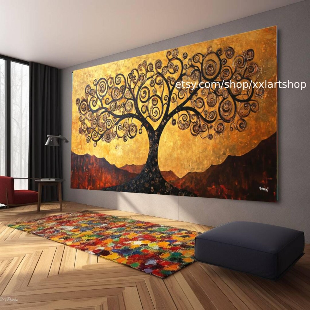 Tree of Life Gustav Klimt Style Wall Art Canvas Wall Art Print Modern ...