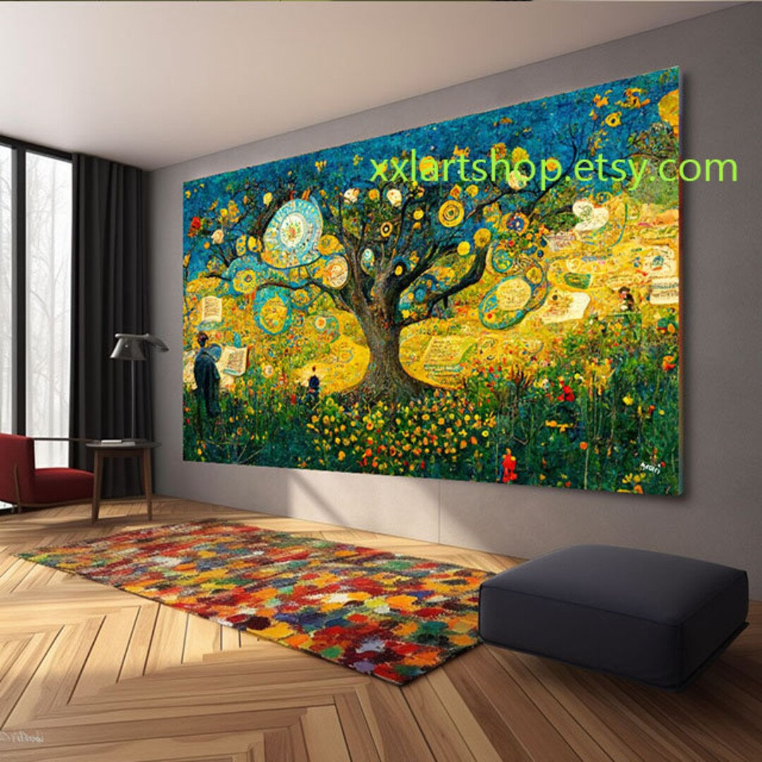 Tree of Life Gustav Klimt Style Wall Art Canvas Wall Art Print Modern ...