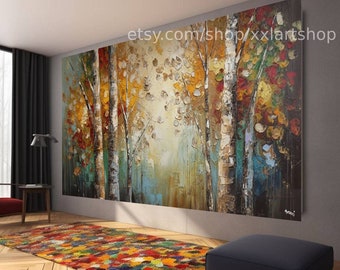 Toile D'art Mural "Paysages De Forêt" - Impression Giclée Sur Coton - Plusieurs Tailles - Cadre En Bois - Livré Prêt à Accrocher