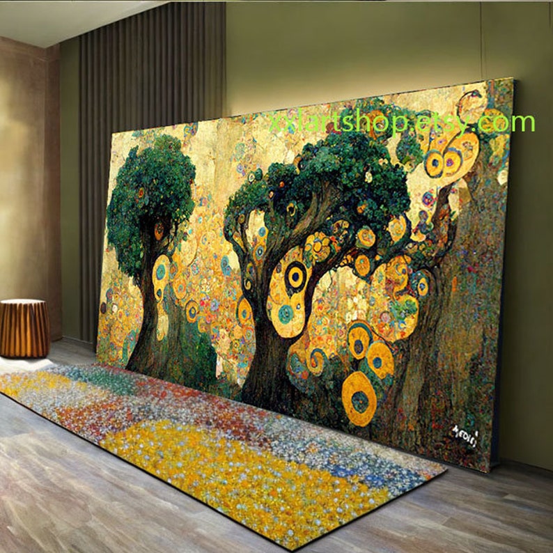 Wandbild Baum Des Lebens – Abstraktes Gold-Kunstwerk Auf Leinwand, 75 X 150 Cm, Modern Für Wohnzimmer, Schlafzimmer & Büro
