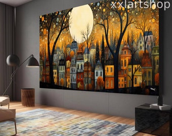 Tree of life Gustav Klimt style Wall Art Canvas Wall Art Print Modern Picture Living Room Office stretched on frame or rolled #t113f