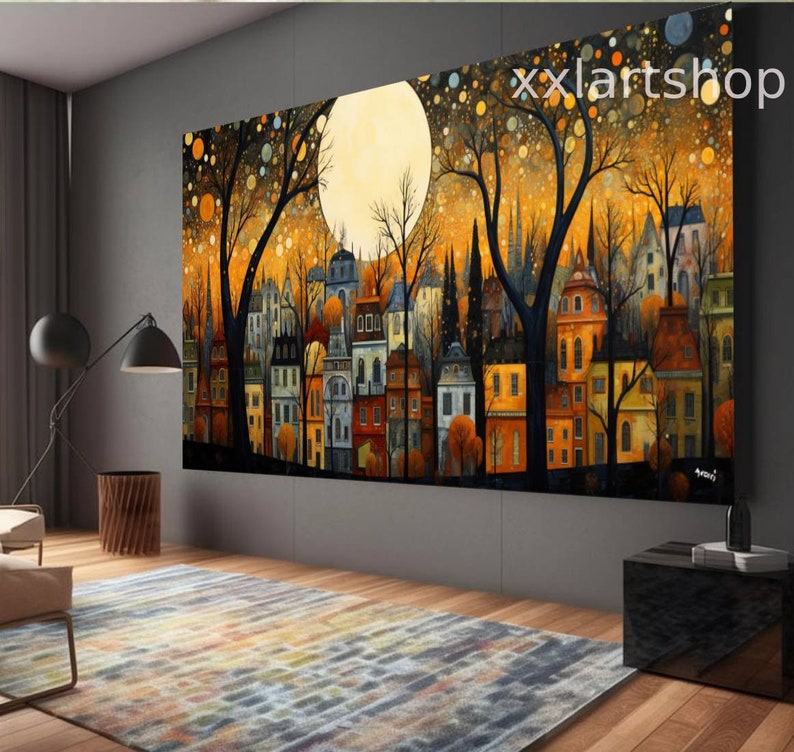 Arbre de vie Art mural sur toile style Gustav Klimt, impression d'art mural, tableau moderne dans le salon, bureau, cadre ou laminé t113f image 1