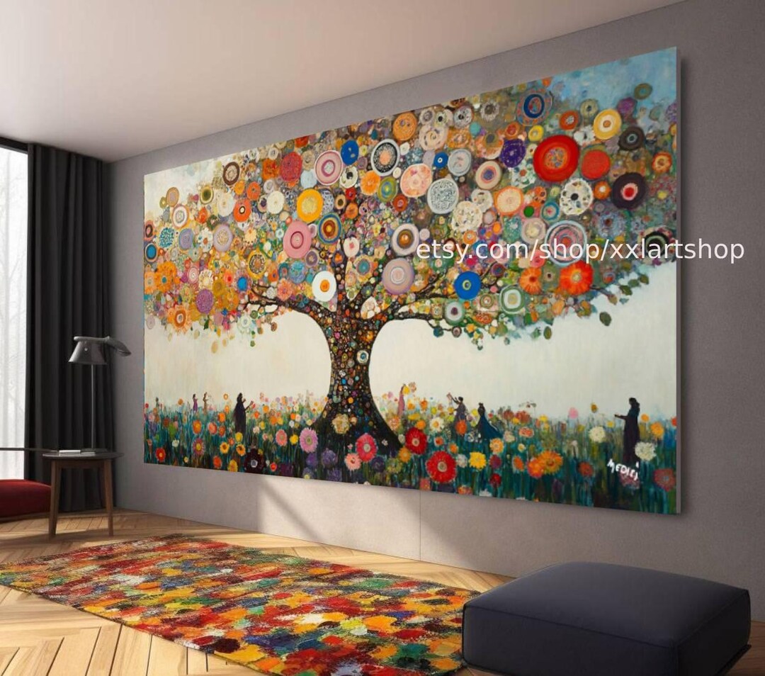 Tree of Life Gustav Klimt Style Wall Art Canvas Wall Art Modern Picture ...