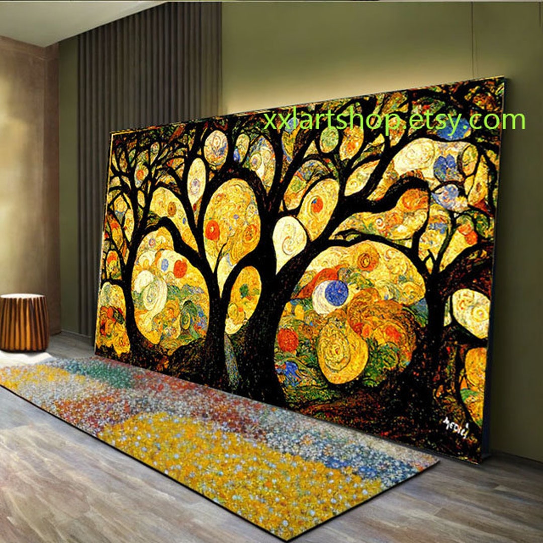 Tree of Life Gustav Klimt Style Wall Art Canvas Wall Art Print Modern ...