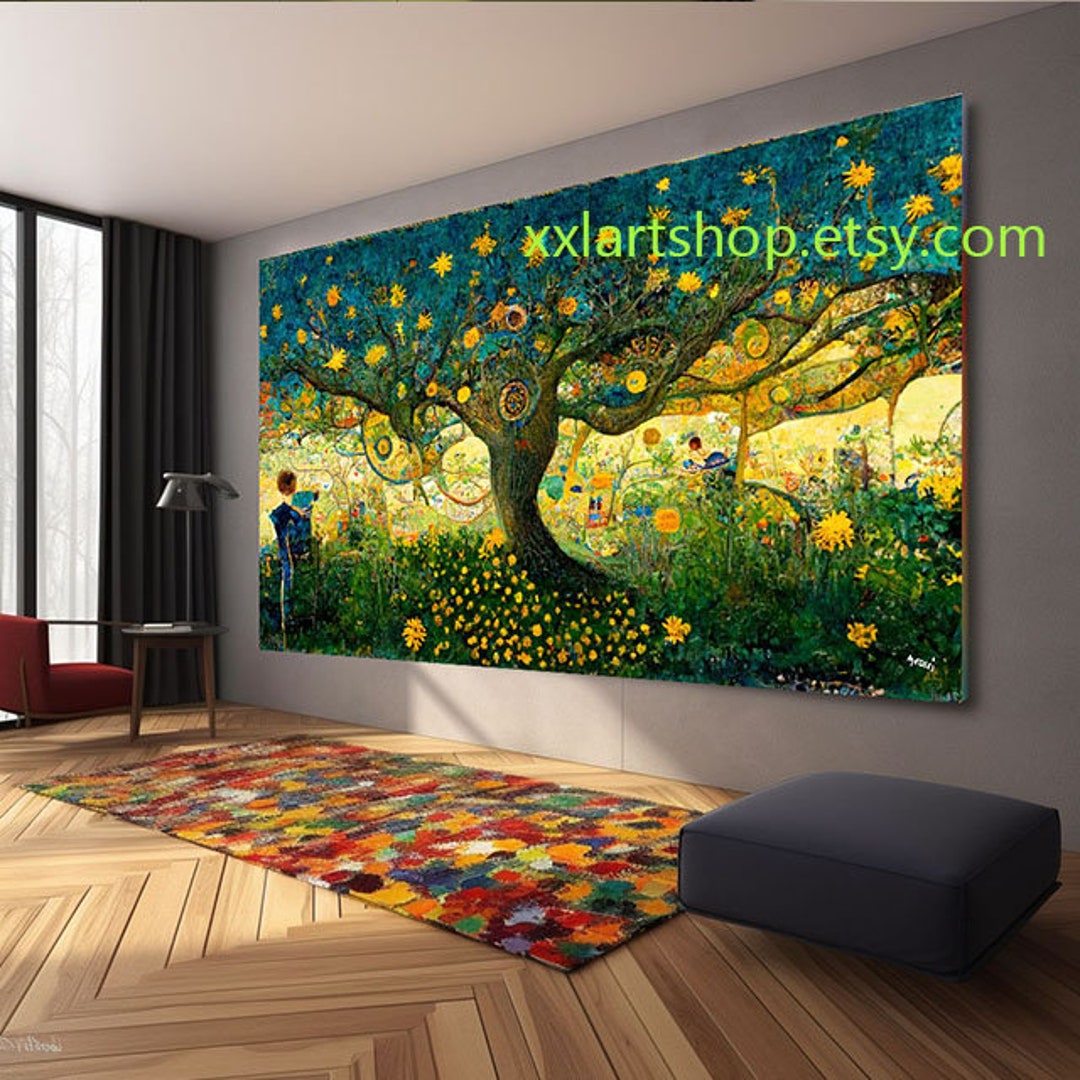 Tree of Life Gustav Klimt Style Wall Art Canvas Wall Art Print Modern ...