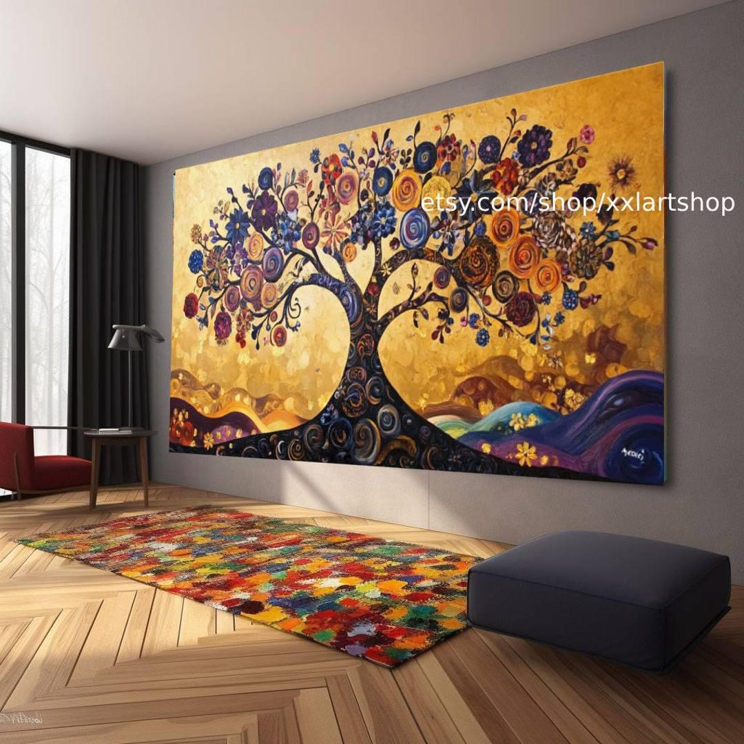 Tree of Life Gustav Klimt Style Wall Art Canvas Wall Art Print Modern ...