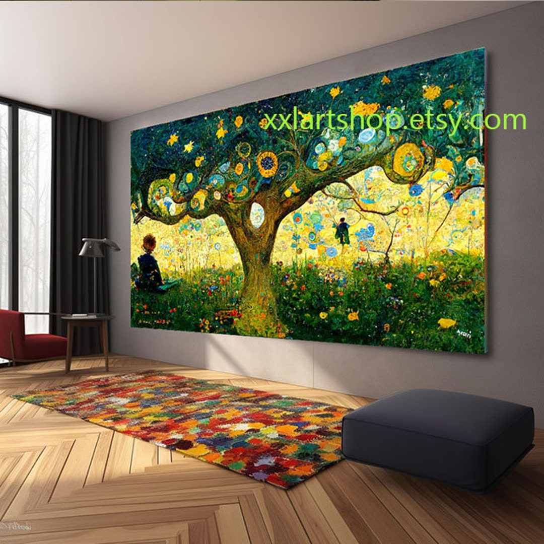 Tree of Life Gustav Klimt Style Wall Art Canvas Wall Art Print Modern ...