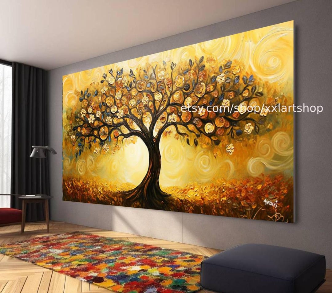 Tree of Life Gustav Klimt Style Wall Art Canvas Wall Art Modern Picture ...