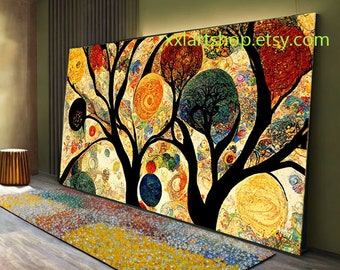 Árbol de la vida Gustav Klimt Arte de la pared Lienzo Arte de la pared Impresión Imagen moderna Sala de estar Oficina estirada sobre marco o enrollada L406n