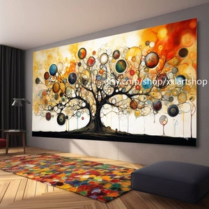 Tree by Vera Medici Gustav Klimt style Wall Art Canvas Wall Art Print Modern Picture Living Room Office stretched on frame or rolled tr521a zdjęcie 1