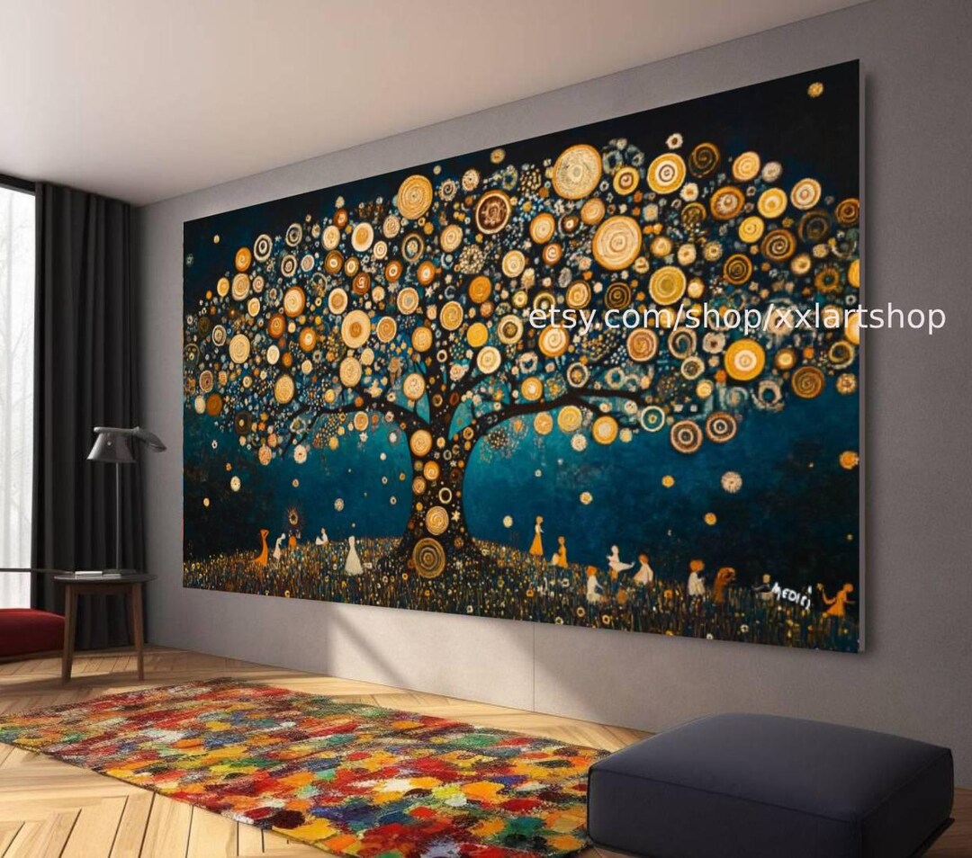 Tree of Life Gustav Klimt Style Wall Art Canvas Wall Art Modern Picture ...