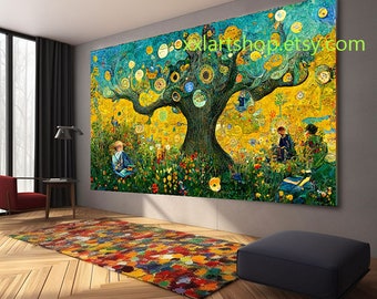 Tree of life Gustav Klimt style Wall Art Canvas Wall Art Print Modern Picture Living Room Office  #l380