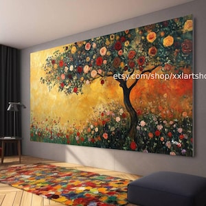 Arbre de vie de Vera Medici, toile d'art mural, grande toile d'art mural, tableau moderne, salon, bureau M4-123