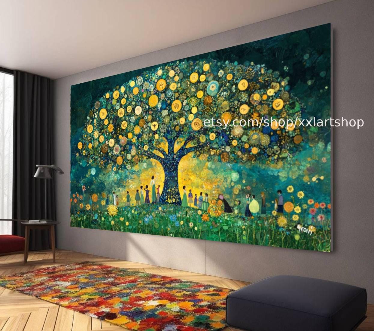 Tree of Life Gustav Klimt Style Wall Art Canvas Wall Art Modern Picture ...