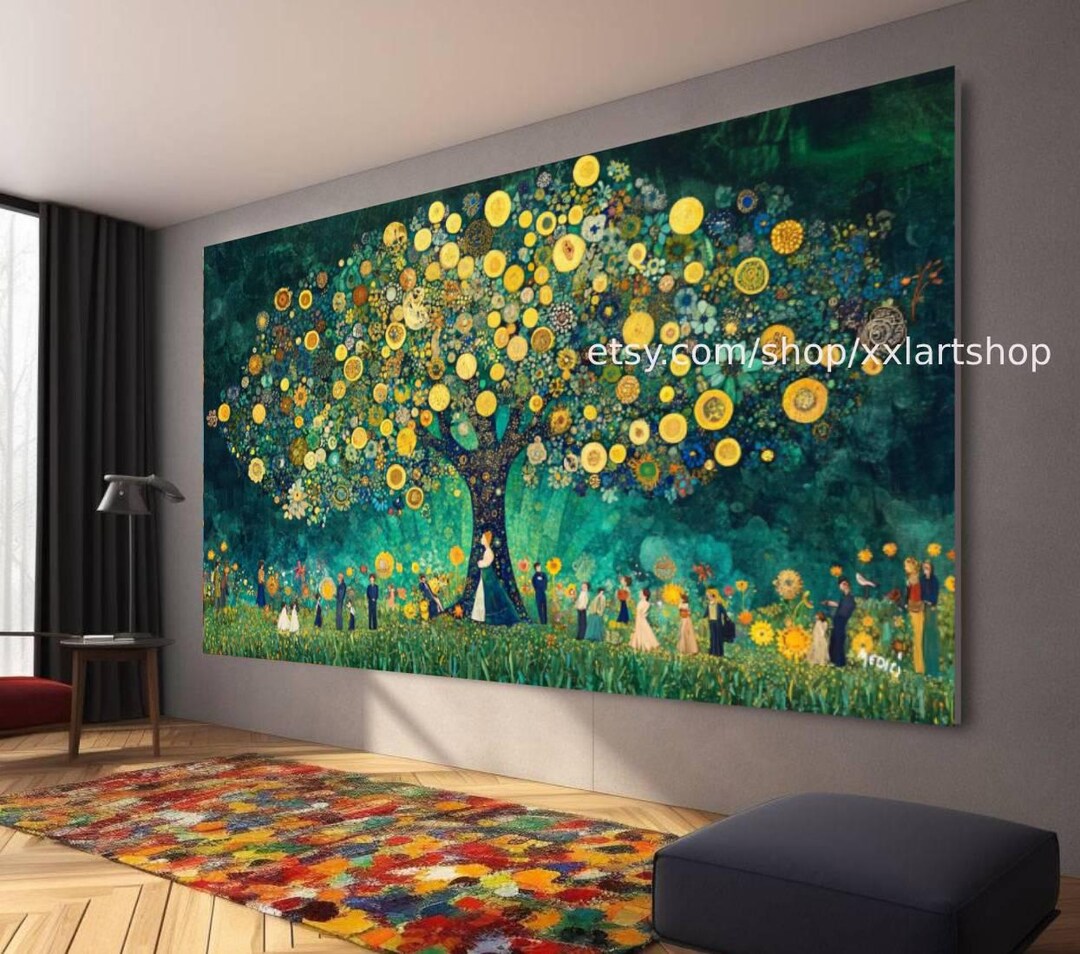 Tree of Life Gustav Klimt Style Wall Art Canvas Wall Art Modern Picture ...
