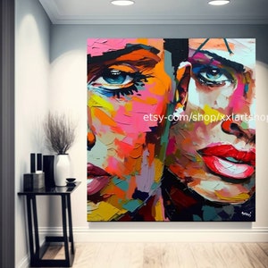 Woman Face Art Canvas Wall Art Pop Art Modern Picture Living Room Office xxl art f811a