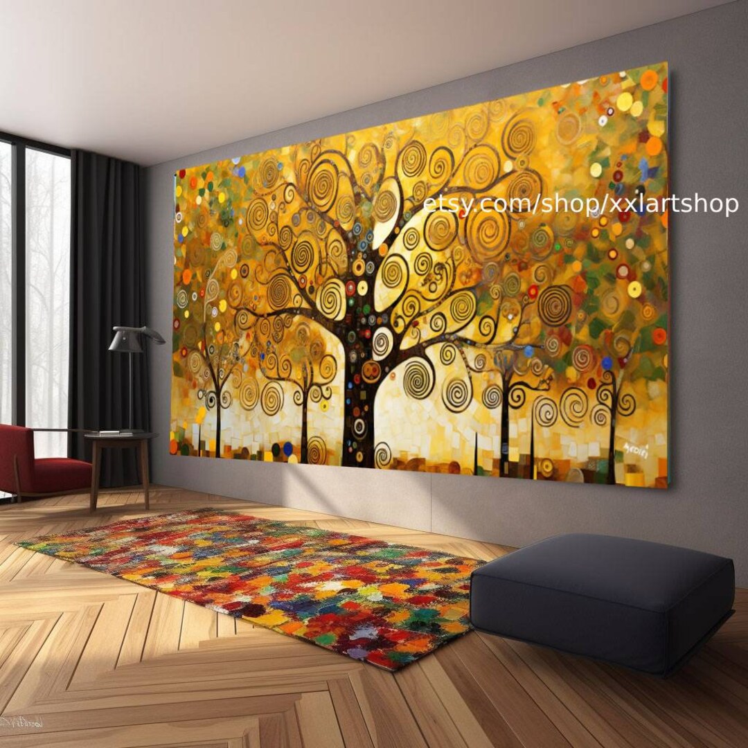 Tree of Life Gustav Klimt Style Wall Art Canvas Wall Art Print Modern ...
