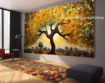 Tree of life Gustav Klimt style Wall Art Canvas Wall Art Print Modern Picture Living Room Office stretched on frame or rolled #t231
