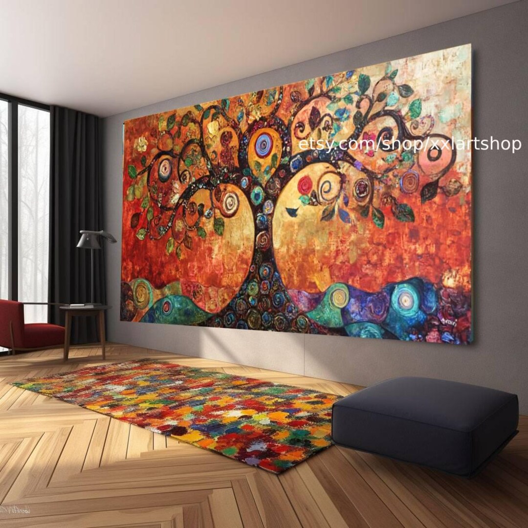 Tree of Life Gustav Klimt Style Wall Art Canvas Wall Art Print Modern ...