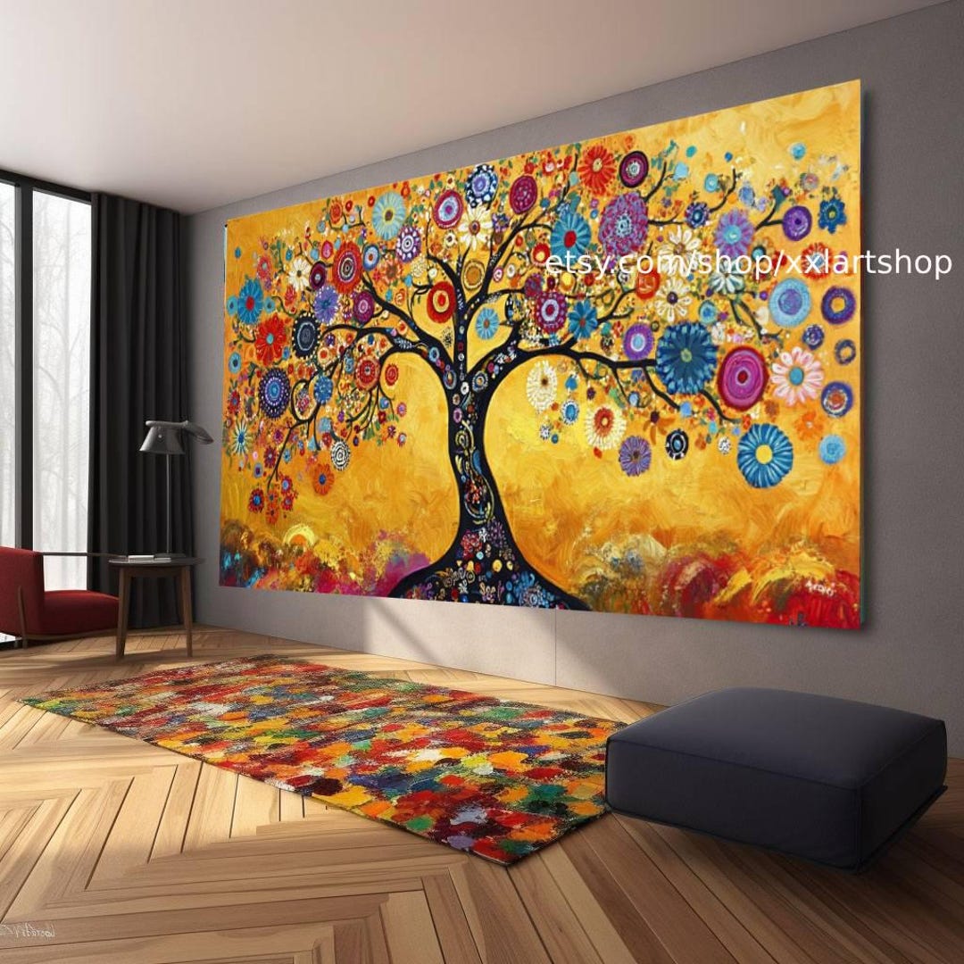 Tree of Life Gustav Klimt Style Wall Art Canvas Wall Art Print Modern ...