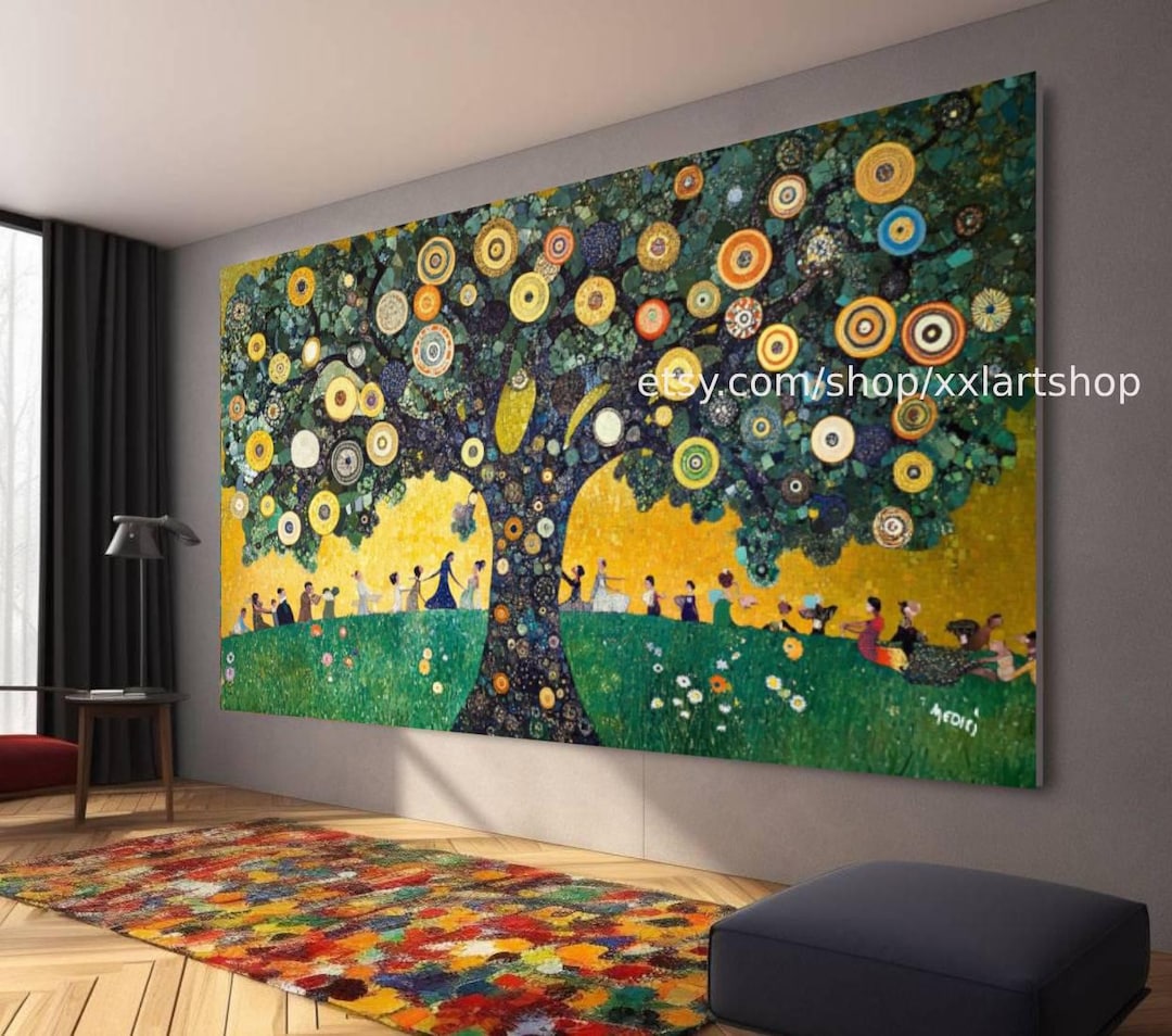 Tree of Life Gustav Klimt Style Wall Art Canvas Wall Art Modern Picture ...