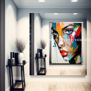 Woman Face Art Canvas Wall Art Pop Art Modern Picture Living Room Office xxl art f234