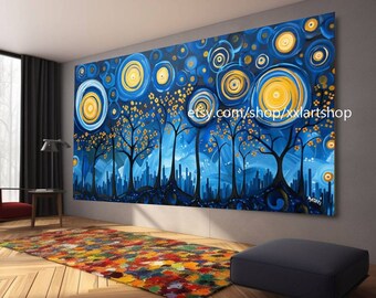 Tree of life Gustav Klimt style Wall Art Canvas Wall Art Print Modern Picture Living Room Office stretched on frame or rolled #tr51