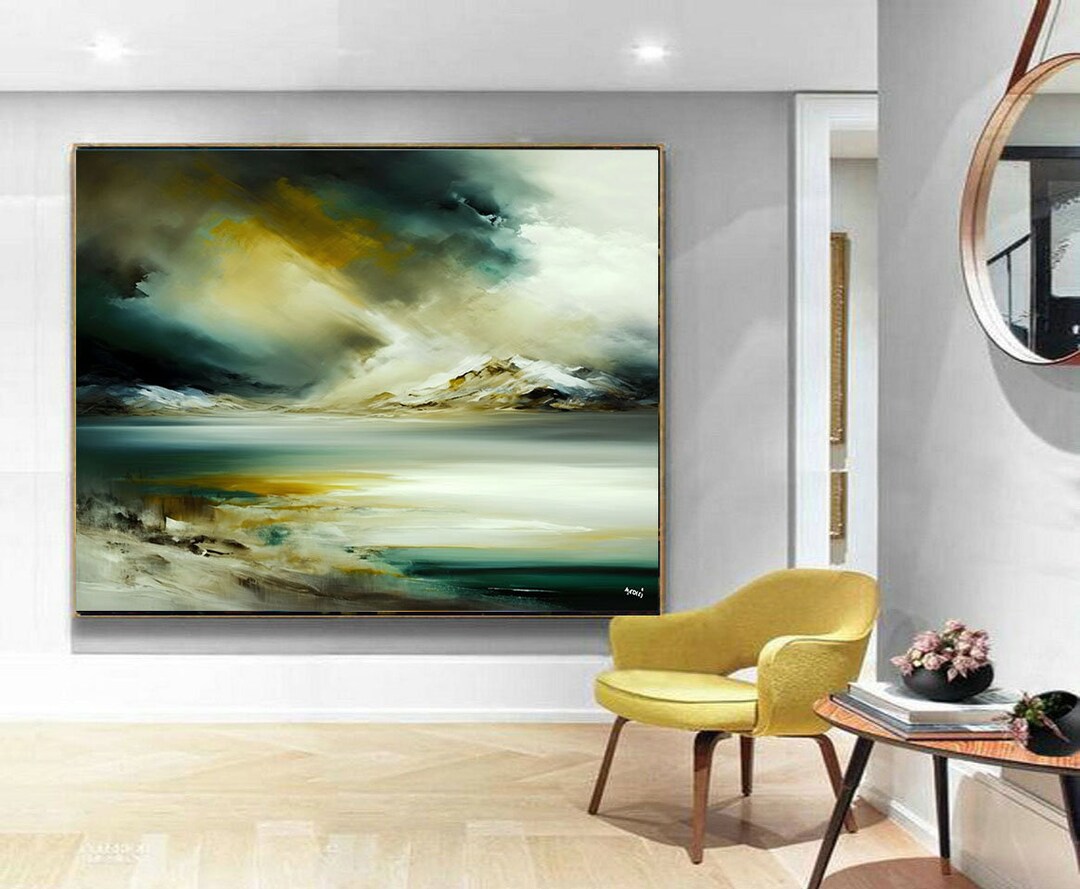 Nordische Mythologie Leinwandbild 70x50cm | Rabe & Thors Hammer Wandkunst Für Wohnzimmer