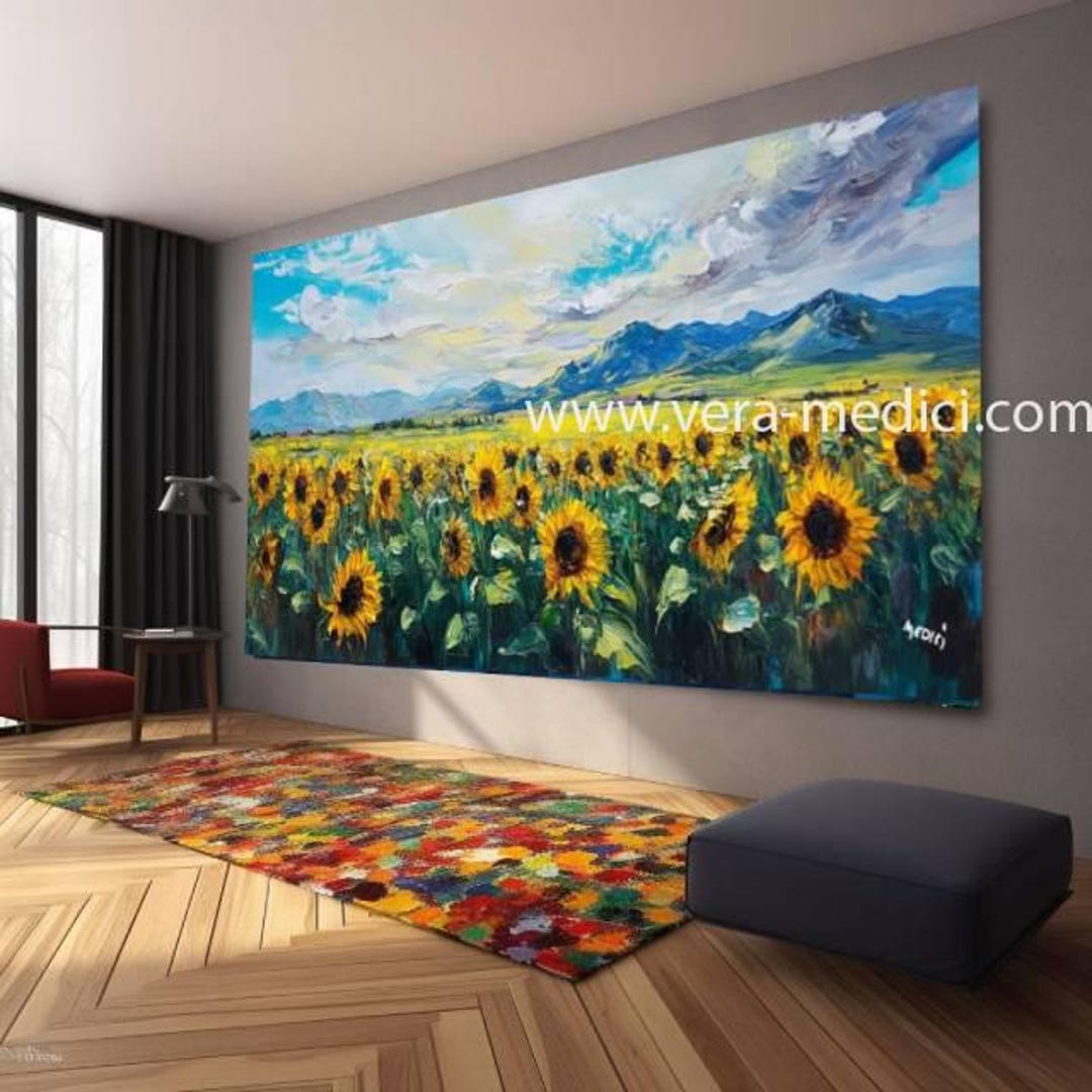 Landscape Sunflower Large Wall Art Canvas Wall Art Print Modern Picture ...