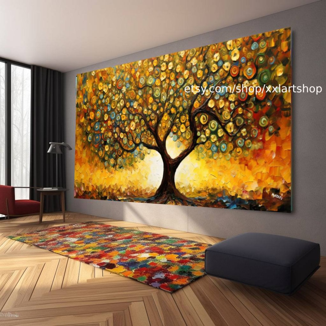 Tree of Life Gustav Klimt Style Wall Art Canvas Wall Art Print Modern ...
