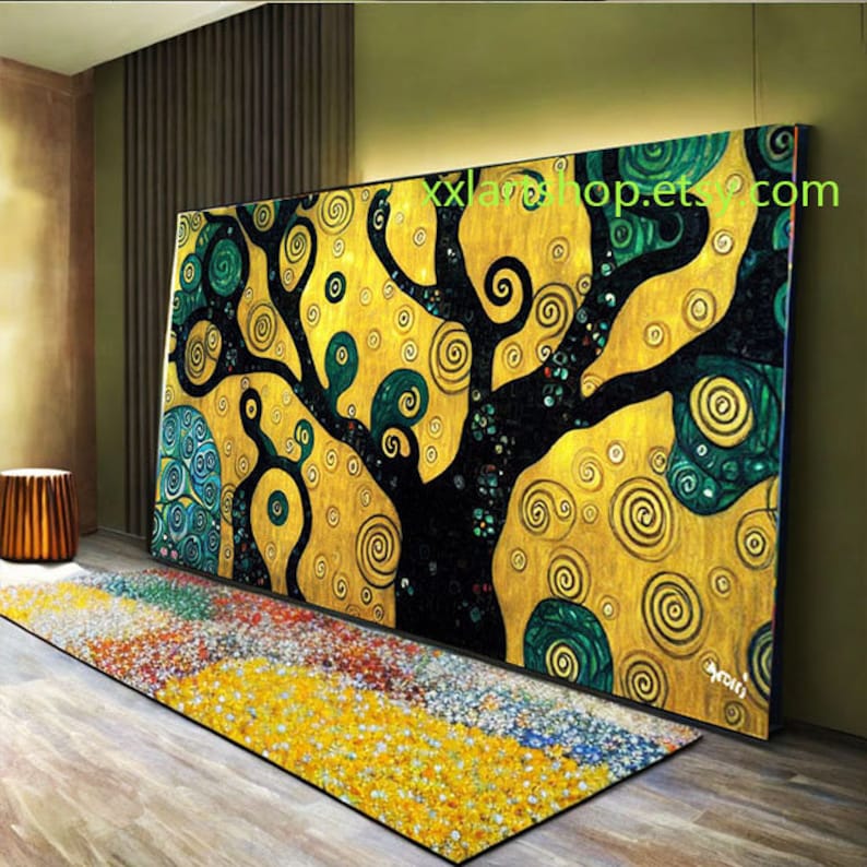 Tree of Life Gustav Klimt Style Wall Art Canvas Wall Art Print Modern ...