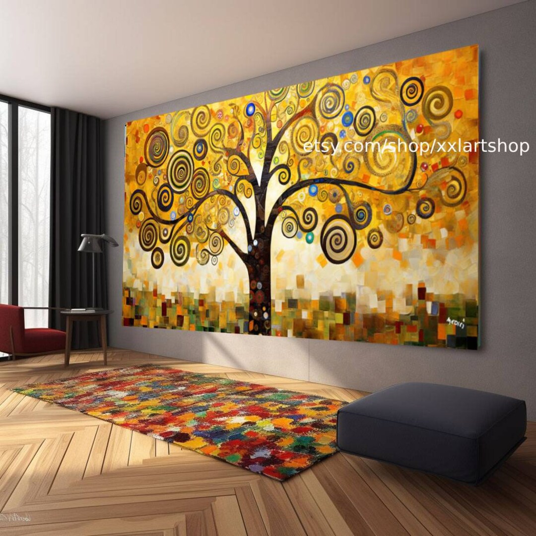Tree of Life Gustav Klimt Style Wall Art Canvas Wall Art Print Modern ...