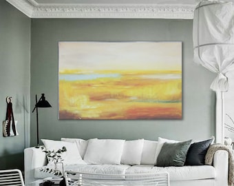 Painting / Large Original Landscape Oil Painting / Colorful Acrylic Canvas Art / Oversize Oil Painting / Extra Large Wall Art